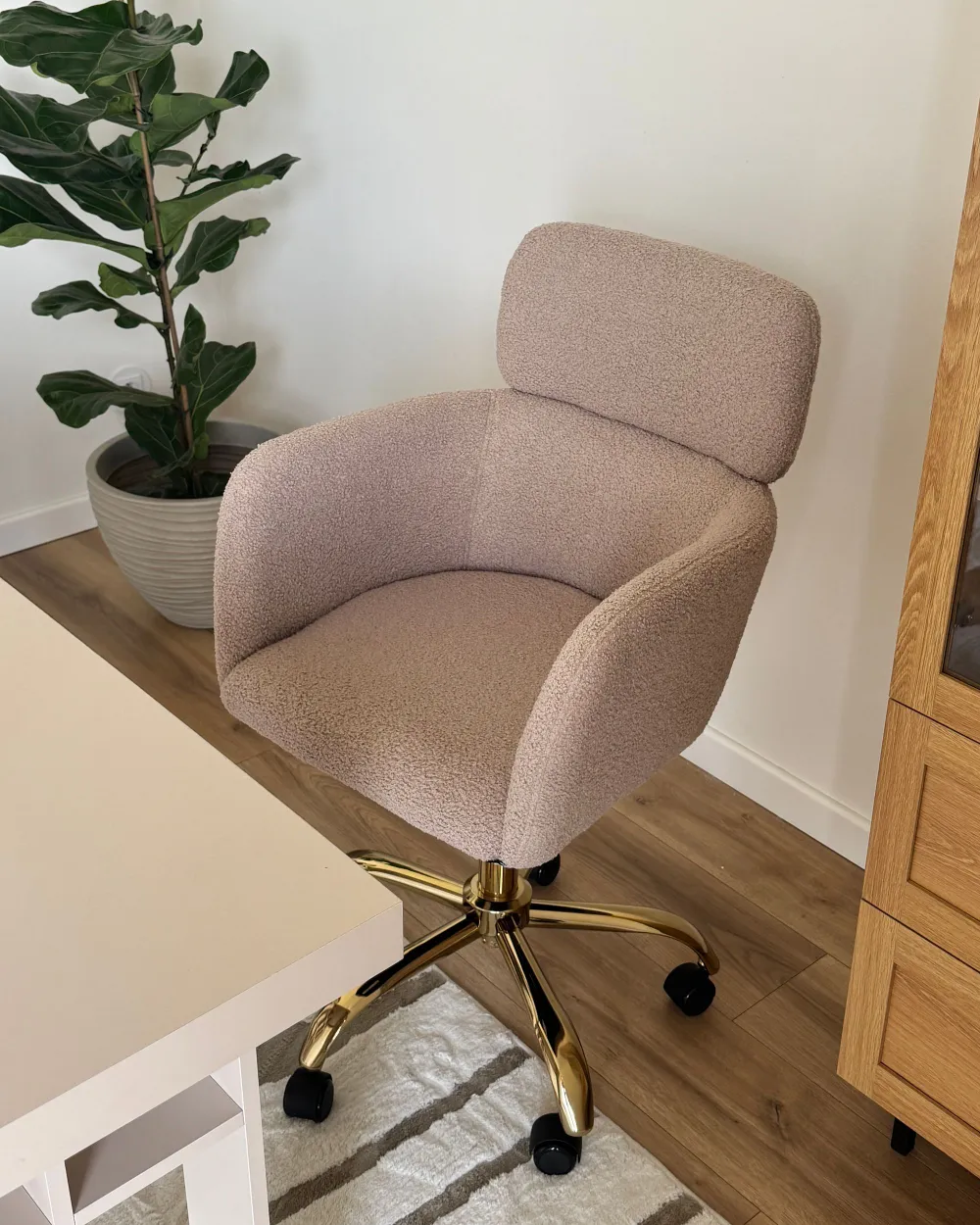 Desk Chair ALENA Boucle Light Beige_1174241
