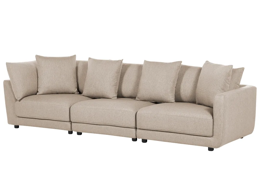Sofa 3-Sitzer SIGTUNA mit Ottomane Stoff Beige_896587