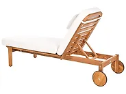 Sonnenliege mit Kissen LATERZA  mit Relaxfunktion zertifiziertes Akazienholz Weiß_1165856