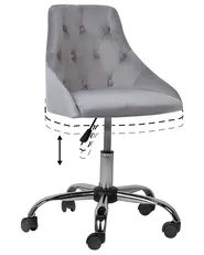 Schreibtischstuhl PARRISH Samtstoff Grau_862755