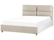 Postelja s prostorom za shranjevanje BATILLY Žamet Svetlo bež 140 x 200 cm_830080
