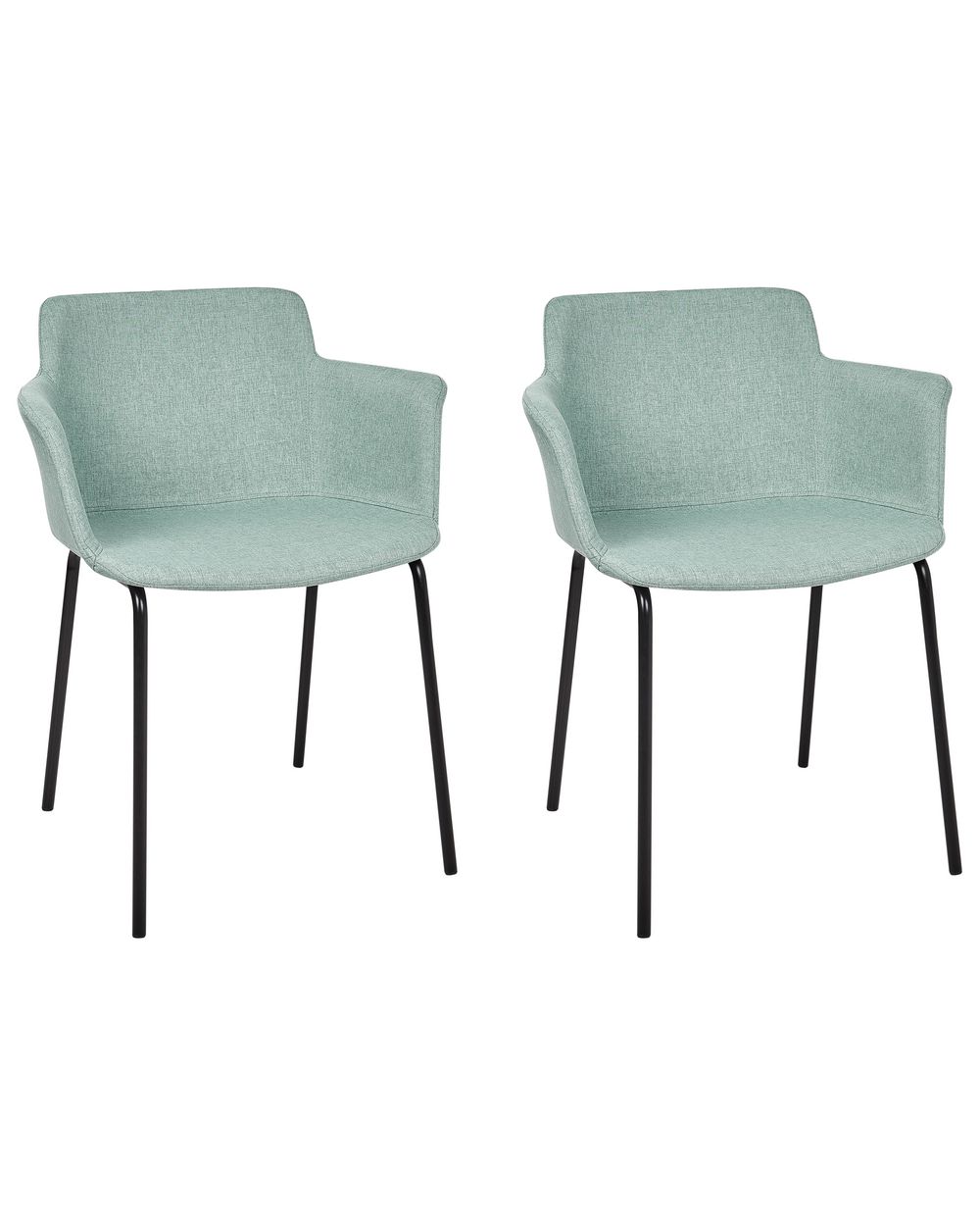 Set van 2 eetkamerstoelen BELFIELD Stof Mintgroen
