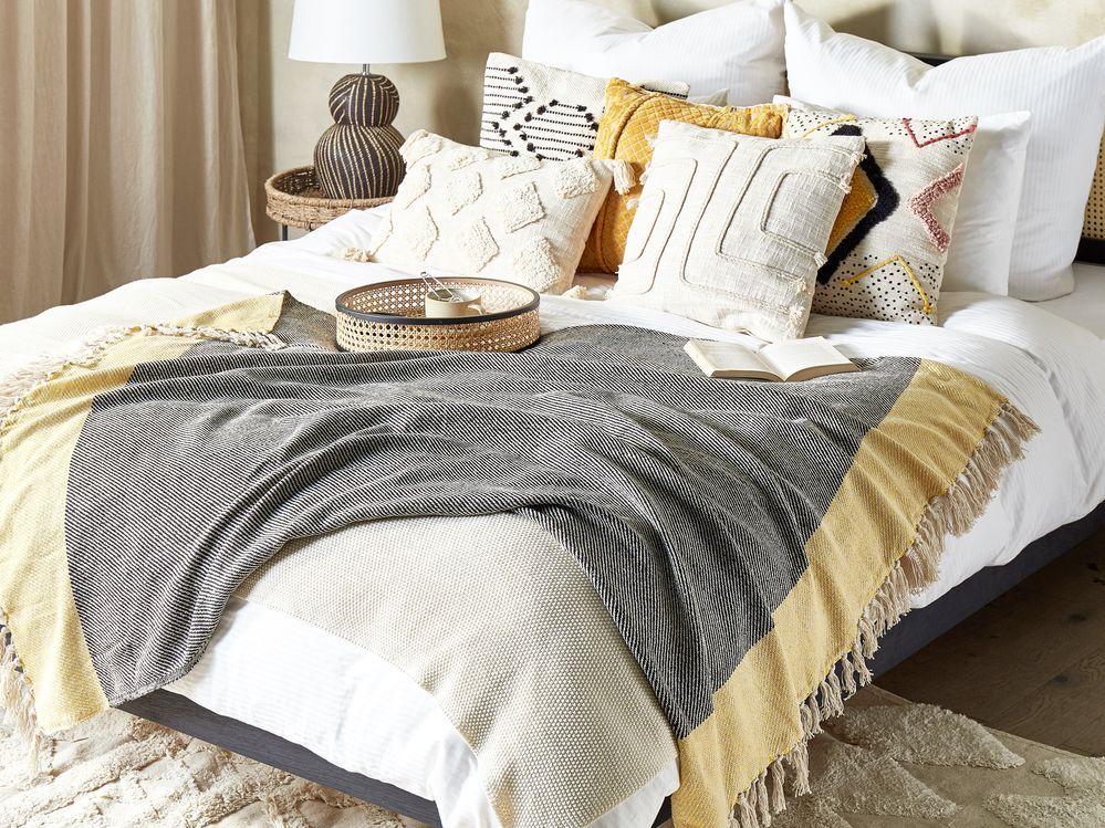 Blanket LAPU Cotton 125 x 150 cm Mustard