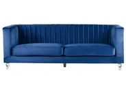 Sofa 3 Seater ARVIKA Velvet Navy Blue_806171