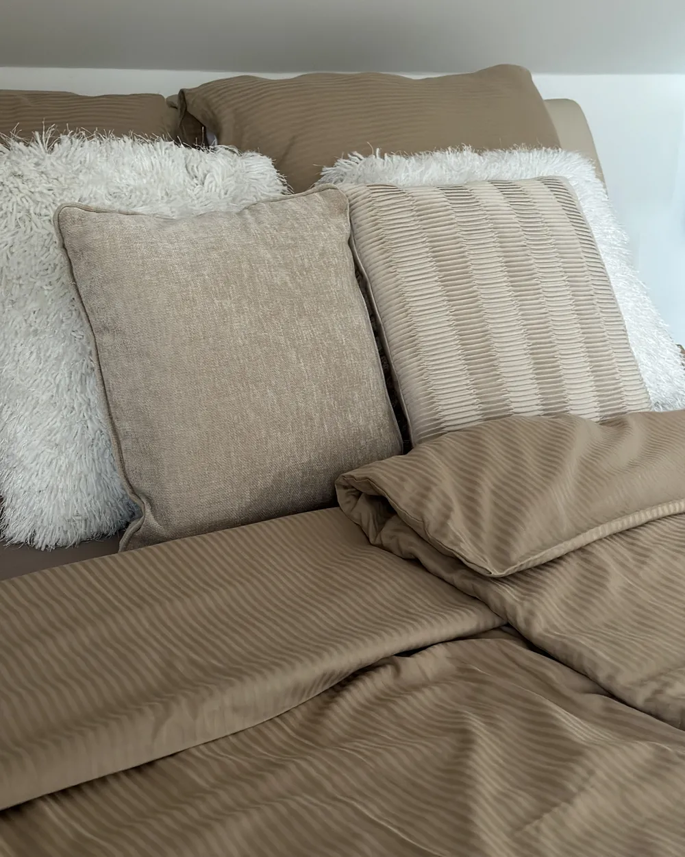 Ensemble de housses de couette AVONDALE 135 x 200 cm Satin de coton Beige_894476