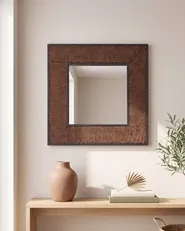 Wandspiegel BOISE 60 cm 60 cm Teakholz Dunkelbraun_759116