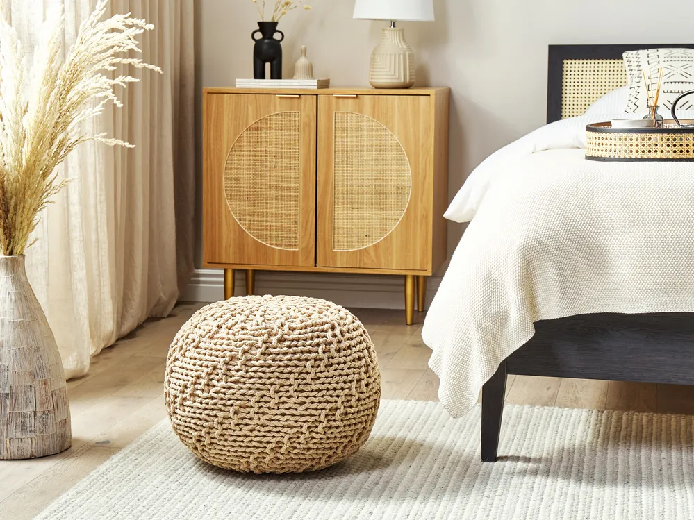 Pouf PRIENE Baumwolle Beige