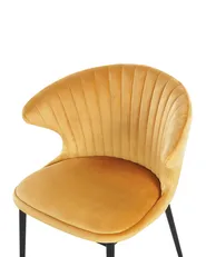 Set of 2 Dining Chairs AUGUSTA Velvet Mustard_767634