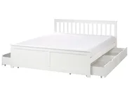 Bed with 4 Drawers OLENDON Pine Wood White 160 x 200 cm (EU King Size)_954856