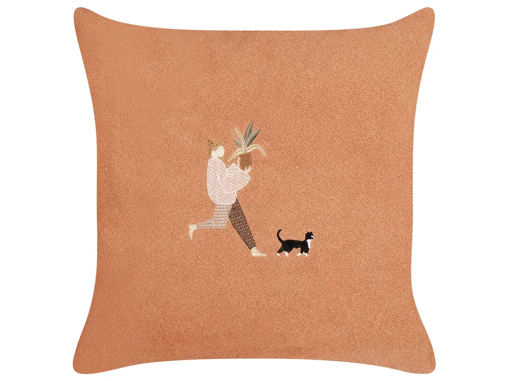 Set of 2 Decorative Cushions MARIGOLD 45 x 45 cm Orange Solid_953464