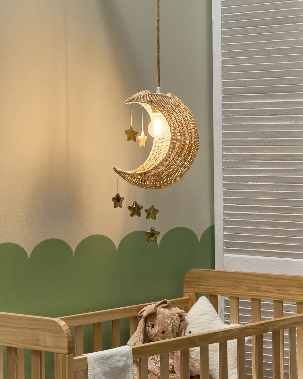 Hängeleuchte Mond ORCHON Rattan Naturfarben