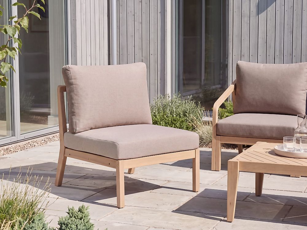 Garden 1-Seat Section RIVELLO Acacia Wood Light Brown