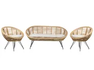 Gartensofa Set 4-Sitzer MARATEA Rattan Naturfarben_878412