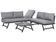 Garten Ecksofa mit Tisch 5-Sitzer COCCORINO Metall Grau_853531