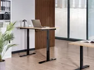Schreibtisch manuell höhenverstellbar DESTINES 120 cm 72 cm Schwarz / Hellbraun_1000536