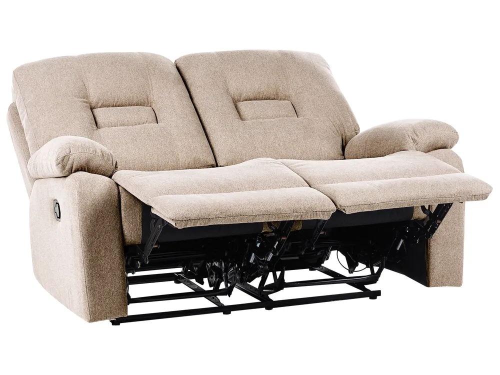 Manual Recliner Living Room Set 6 Seater BERGEN Fabric Beige_1064904