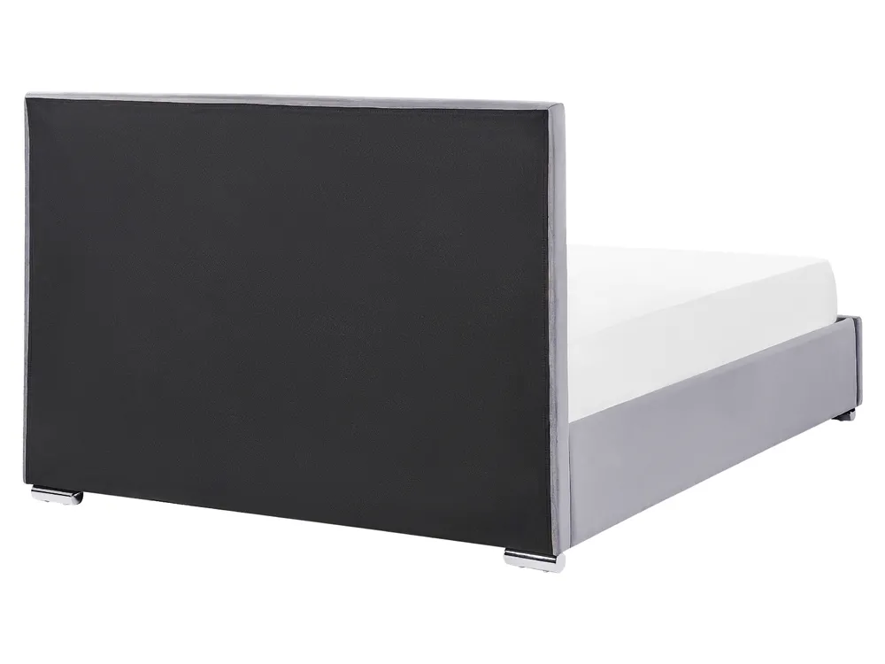 Ottoman Bed ROUEN Velvet Dark Grey 160 x 200 cm (EU King Size)_843810