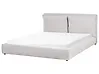 Bett mit Lattenrost Stoff BAJONNA 180 x 200 cm Hellgrau