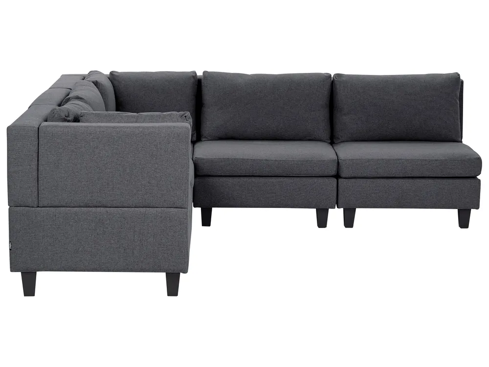 Modular Corner Sofa 5 Seater UNSTAD Fabric Dark Grey Right Hand_924640