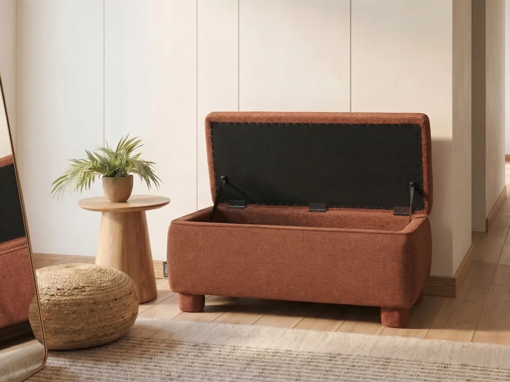 Upholstered Storage Bench ITHACA Fabric Golden Brown_1057953