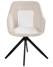 Set of 2 Dining Chairs Swivel LIKELY Fabric White_1042426