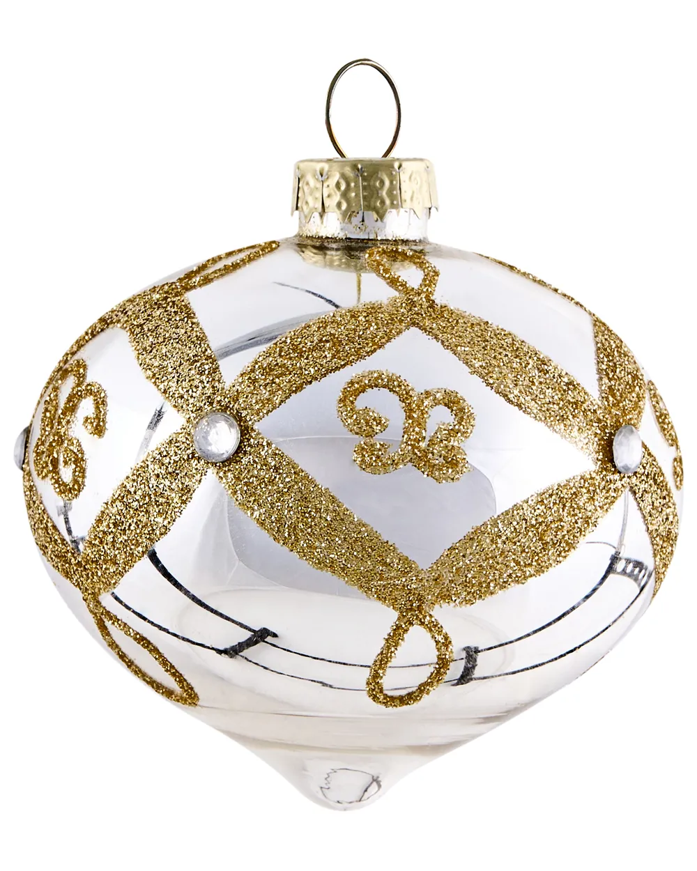 Weihnachtskugel 70er Set FLICKER Glas Gold_1028363