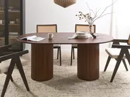 Dining Table SHERIDAN Dark Ash Wood 180 cm 100 cm_1078244