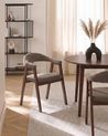 Esszimmerstuhl 2er Set ONECO Holz Braun / Taupe