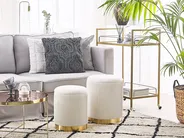 Set of 2 Storage Pouffes MIRAMAR Velvet White_772661