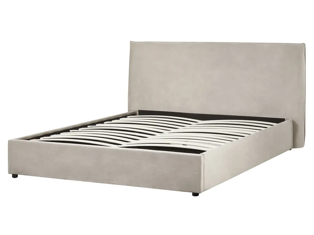 Ottoman Bed LAVAUR Velvet Taupe 160 x 200 cm (EU King Size)_985965