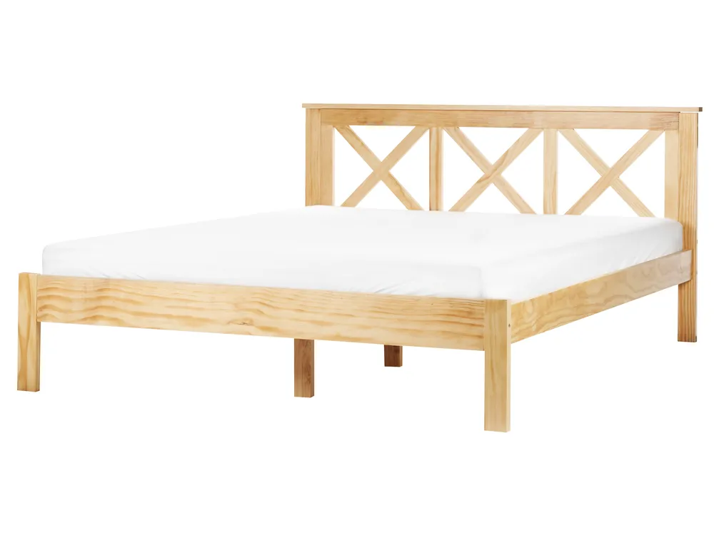 Bett mit Lattenrost Kiefernholz TANNAY 160 x 200 cm Hellbraun