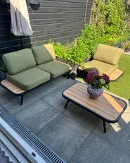 Garden Lounge Set with Table 4 Seater MINOZZO Certified Acacia Wood Olive Green_985127