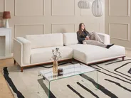 Ecksofa 4-Sitzer VENG Bouclé Cremeweiß linksseitig_1006978