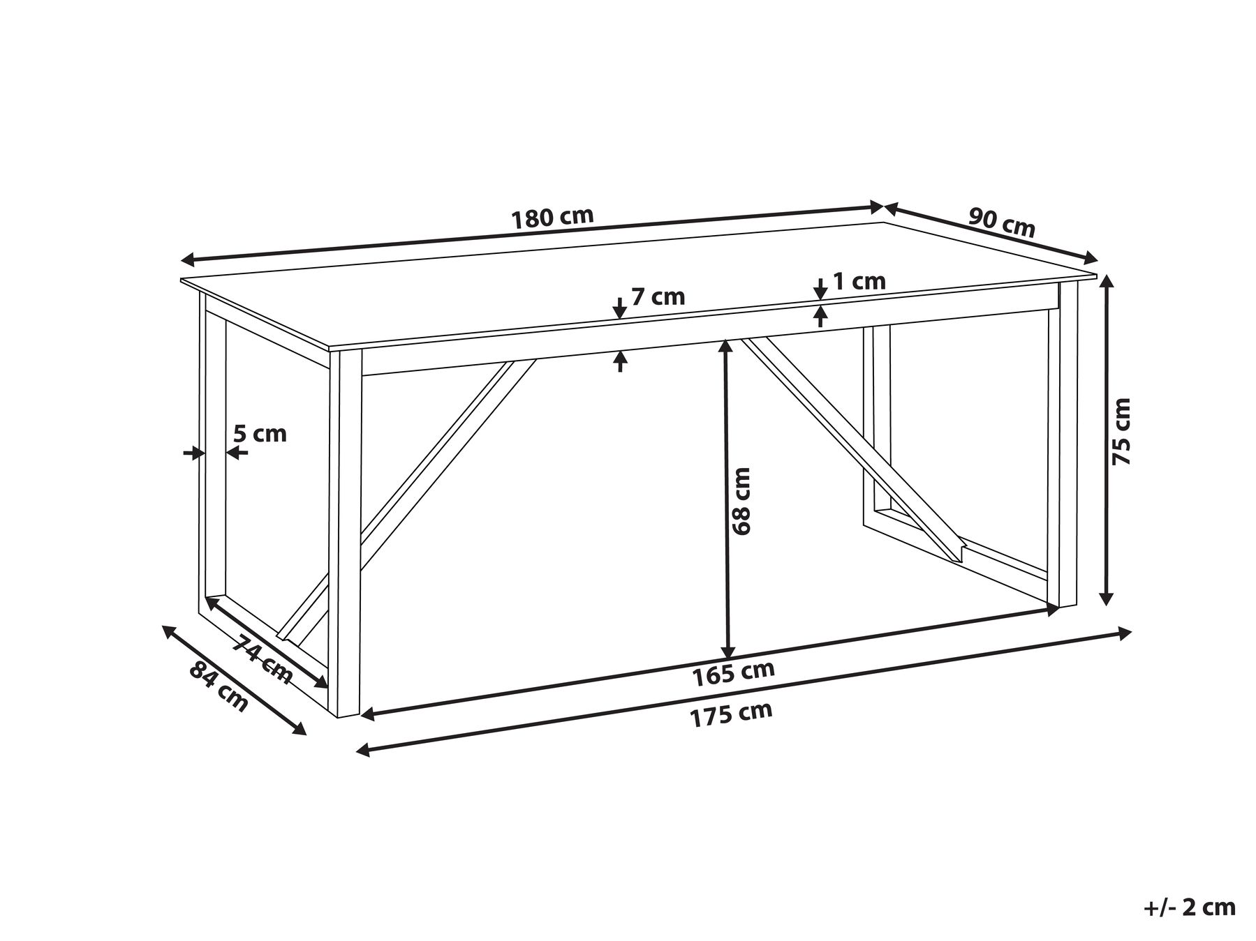 Gartentisch NOTTERI 180 cm 90 cm Beton Grau_985989