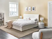 Bett mit Schubladen SOUTRIN Bouclé Cremeweiß 180 x 200 cm_993491