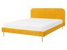 Bett mit Lattenrost Samtstoff FLAYAT 160 x 200 cm Gelb