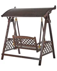 Hollywoodschaukel SENARICA Fichtenholz Dunkelbraun_959650