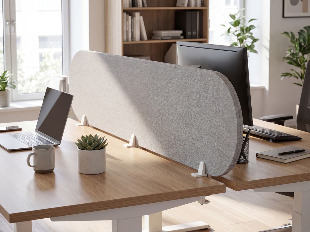 Desk Screen SPARKY 180 x 40 cm Light Grey