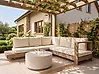 Garten Ecksofa 5-Sitzer MARETTIMO zertifiziertes Akazienholz Cremeweiß linksseitig