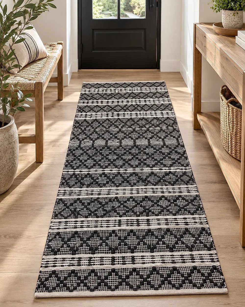 Teppich FEHIMLI Schwarz 80 x 150 cm Echtleder_1178481