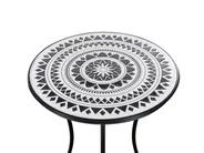 Bistro Set klappbar COMISO Metall Schwarz / Weiß_982151