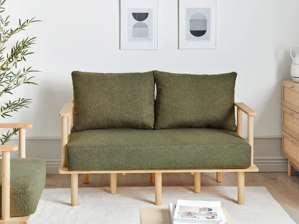 Sofa 2-Sitzer ASKER Bouclé Dunkelgrün