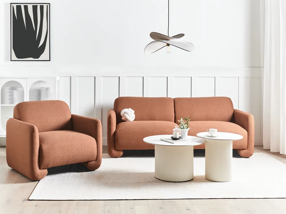 Sofa 3-Sitzer SALAND Stoff Goldbraun_976060