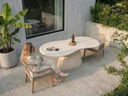 Gartentisch SPOLETO 200 cm 110 cm Beige_1052893