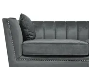 Sofa Set 5-Sitzer GAULA Samtstoff Grau_720622
