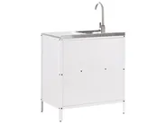 2 Piece Outdoor Kitchen Set with Sink VILAMA White Metal_974218