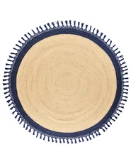 Rug MARTS Dark Blue ø 200 cm Jute_958870