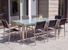 Gartentisch GROSSETO 220 cm 100 cm Crashglas Transparent