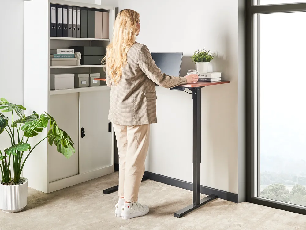Electric Adjustable Standing Desk TAVARES 120 cm 60 cm Brown/ Black_975758