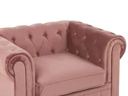 Living Room Set 4 Seater CHESTERFIELD Velvet Pink_778879
